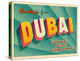 Vintage Touristic Greeting Card - Dubai, United Arab Emirates-Real Callahan-Stretched Canvas