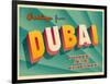 Vintage Touristic Greeting Card - Dubai, United Arab Emirates-Real Callahan-Framed Art Print