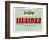 Vintage Touristic Greeting Card - Dubrovnik, Croatia-Real Callahan-Framed Art Print