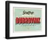 Vintage Touristic Greeting Card - Dubrovnik, Croatia-Real Callahan-Framed Art Print