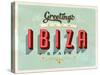 Vintage Touristic Greeting Card - Ibiza, Spain-Real Callahan-Stretched Canvas