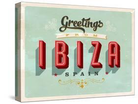 Vintage Touristic Greeting Card - Ibiza, Spain-Real Callahan-Stretched Canvas