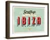 Vintage Touristic Greeting Card - Ibiza, Spain-Real Callahan-Framed Art Print