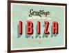 Vintage Touristic Greeting Card - Ibiza, Spain-Real Callahan-Framed Art Print