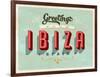 Vintage Touristic Greeting Card - Ibiza, Spain-Real Callahan-Framed Art Print