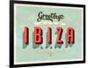 Vintage Touristic Greeting Card - Ibiza, Spain-Real Callahan-Framed Art Print