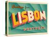 Vintage Touristic Greeting Card - Lisbon, Portugal-Real Callahan-Stretched Canvas