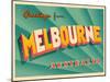 Vintage Touristic Greeting Card - Melbourne, Australia-Real Callahan-Mounted Art Print