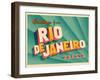 Vintage Touristic Greeting Card - Rio De Janeiro, Brazil-Real Callahan-Framed Art Print