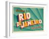 Vintage Touristic Greeting Card - Rio De Janeiro, Brazil-Real Callahan-Framed Art Print