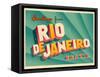 Vintage Touristic Greeting Card - Rio De Janeiro, Brazil-Real Callahan-Framed Stretched Canvas