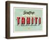 Vintage Touristic Greeting Card - Tahiti, French Polynesia-Real Callahan-Framed Art Print