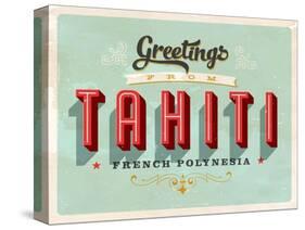 Vintage Touristic Greeting Card - Tahiti, French Polynesia-Real Callahan-Stretched Canvas