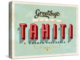 Vintage Touristic Greeting Card - Tahiti, French Polynesia-Real Callahan-Stretched Canvas