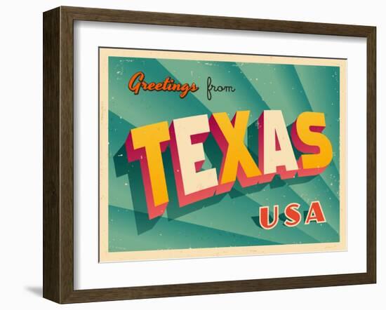 Vintage Touristic Greeting Card-Real Callahan-Framed Art Print