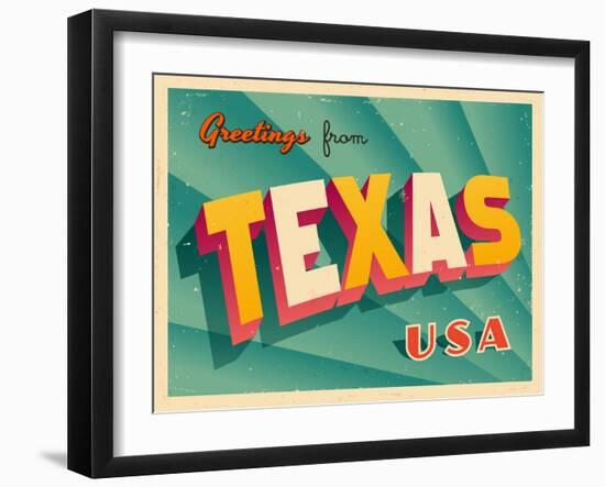 Vintage Touristic Greeting Card-Real Callahan-Framed Art Print