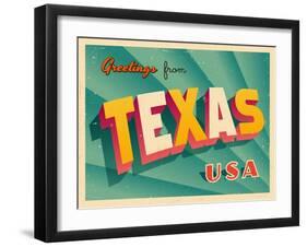 Vintage Touristic Greeting Card-Real Callahan-Framed Art Print