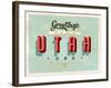 Vintage Touristic Greeting Card-Real Callahan-Framed Art Print