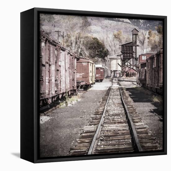 Vintage Train Yard III-Kathy Mahan-Framed Stretched Canvas