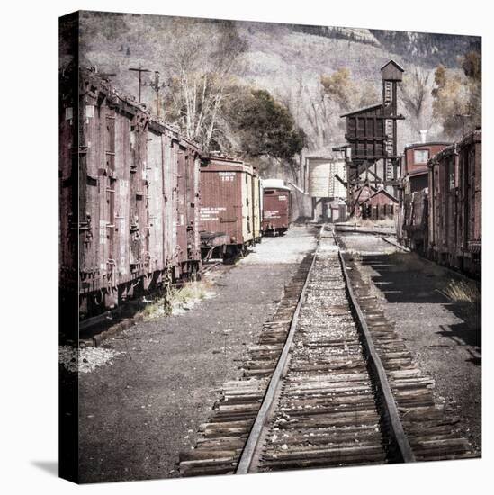 Vintage Train Yard III-Kathy Mahan-Stretched Canvas