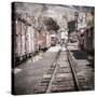 Vintage Train Yard III-Kathy Mahan-Stretched Canvas