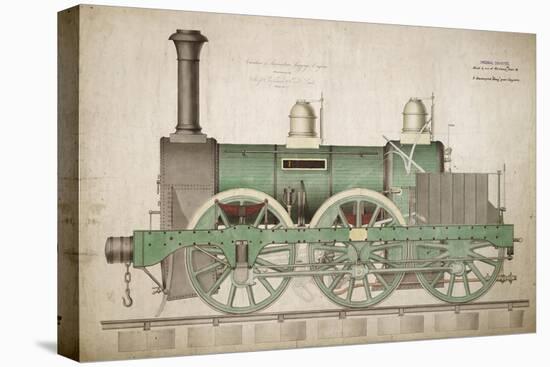 Vintage Train-Vintage Apple Collection-Stretched Canvas