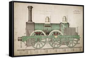 Vintage Train-Vintage Apple Collection-Framed Stretched Canvas