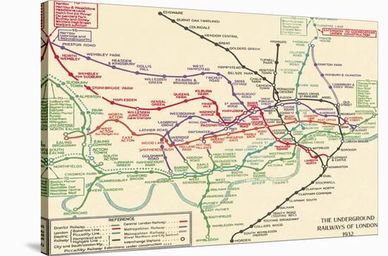 Vintage Transport Map-The Vintage Collection-Stretched Canvas