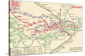 Vintage Transport Map-The Vintage Collection-Stretched Canvas