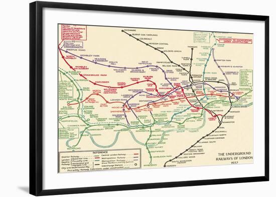 Vintage Transport Map-The Vintage Collection-Framed Giclee Print