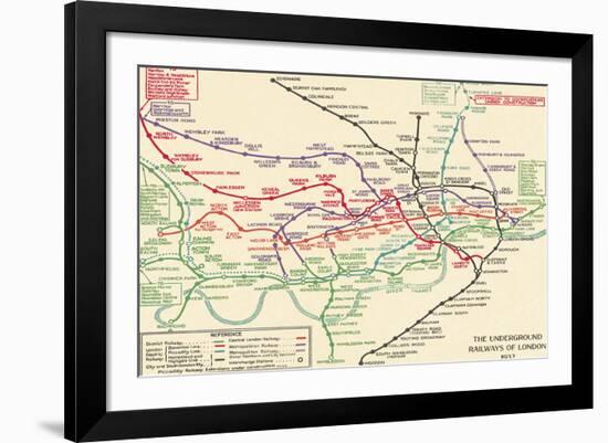 Vintage Transport Map-The Vintage Collection-Framed Giclee Print