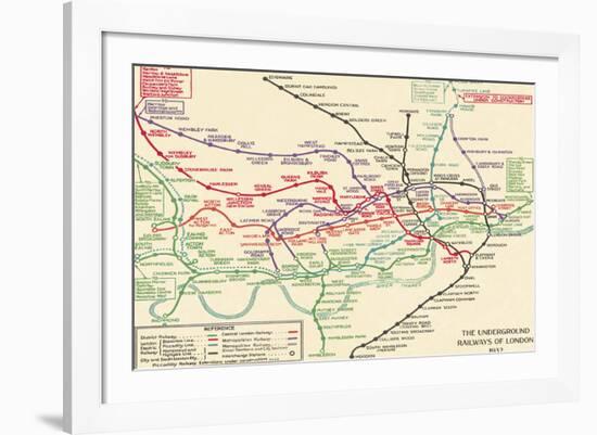 Vintage Transport Map-The Vintage Collection-Framed Giclee Print