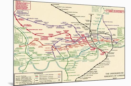 Vintage Transport Map-The Vintage Collection-Mounted Giclee Print