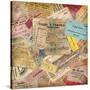 Vintage Travel Background Made Of Lots Of Old Tickets-shootandwin-Stretched Canvas