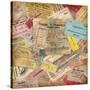 Vintage Travel Background Made Of Lots Of Old Tickets-shootandwin-Stretched Canvas