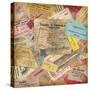 Vintage Travel Background Made Of Lots Of Old Tickets-shootandwin-Stretched Canvas