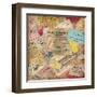 Vintage Travel Background Made Of Lots Of Old Tickets-shootandwin-Framed Art Print