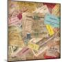 Vintage Travel Background Made Of Lots Of Old Tickets-shootandwin-Mounted Art Print