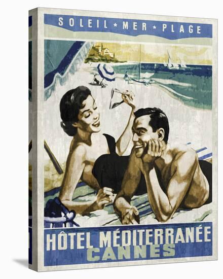 Vintage Travel Cannes-The Portmanteau Collection-Stretched Canvas