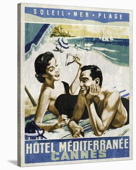 Vintage Travel Cannes-The Portmanteau Collection-Stretched Canvas