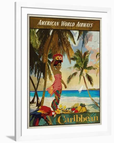 Vintage Travel Caribbean-The Portmanteau Collection-Framed Giclee Print