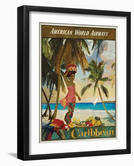 Vintage Travel Caribbean-Unknown The Portmanteau Collection-Framed Art Print