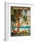 Vintage Travel Caribbean-The Portmanteau Collection-Framed Art Print