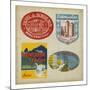 Vintage Travel Collage I-null-Mounted Art Print