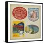 Vintage Travel Collage I-null-Framed Stretched Canvas