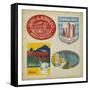 Vintage Travel Collage I-null-Framed Stretched Canvas