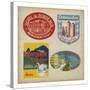 Vintage Travel Collage I-null-Stretched Canvas