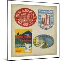 Vintage Travel Collage I-null-Mounted Art Print