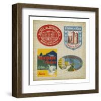 Vintage Travel Collage I-null-Framed Art Print