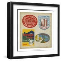 Vintage Travel Collage I-null-Framed Art Print